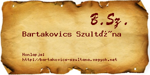 Bartakovics Szultána névjegykártya
